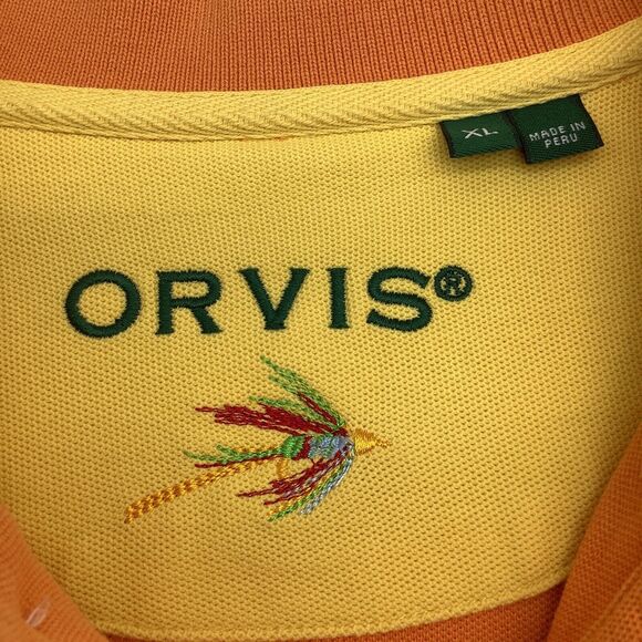 Orvis Mens Short Sleeve Polo Orange Size XL - Picture 5 of 6